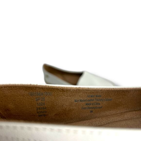 Giani Bernini Slip On Esapdrille Flats Size 8 White Loafers Boho Faux Leather - Picture 8 of 10